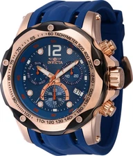 Invicta Men's Speedway Rose Gold/Blue 51mm Swiss Chronograph Quartz Watch