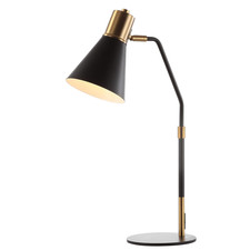 Jonathan Y 22.5 Black/Brass Gold Metal Led Task Lamp Contemporary Minimalist