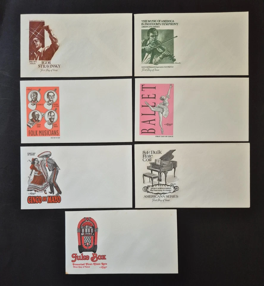 US Lot of 35 First Day Covers without Stamp, Art, Music, Sports, Postage Cachets - Image 4 of 4