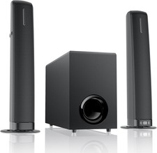 Cowin KY-2023E Sound Bar w/Subwoofer, 110W Sound Bar, Black