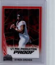 Kyron Drones 2024 Leaf Football Collective 1/1 Pre Production Proof