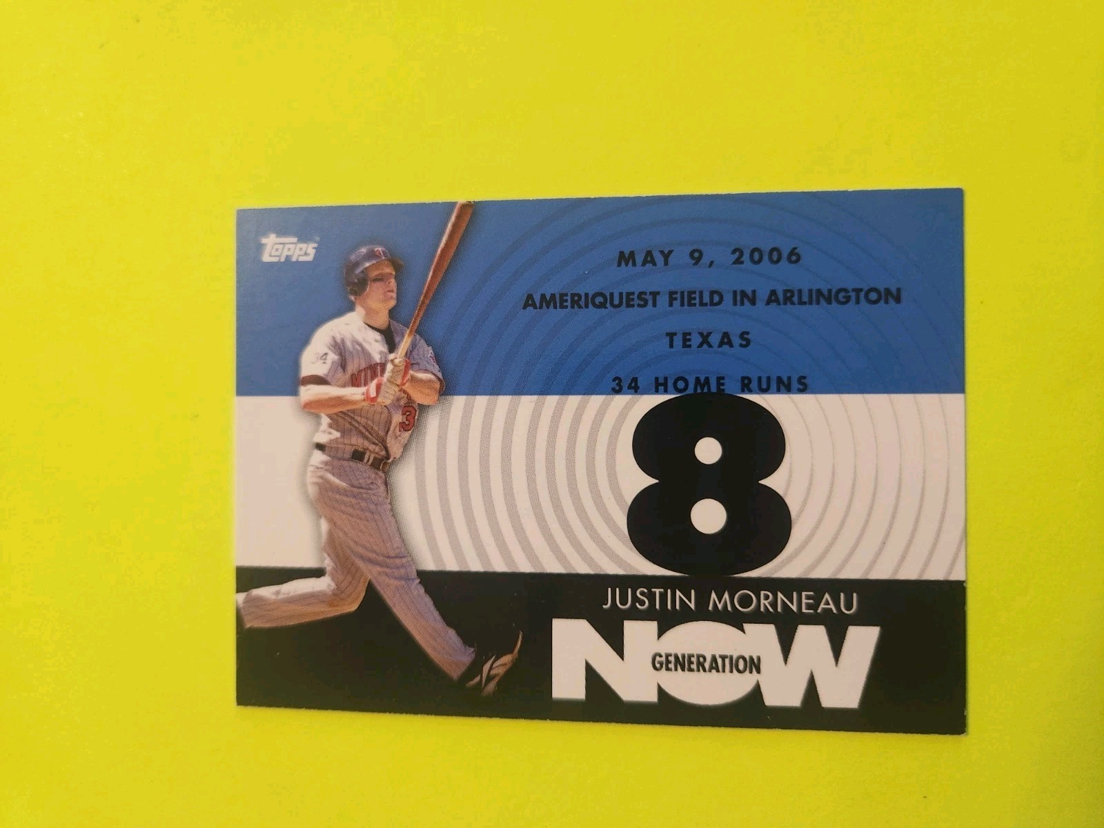 JUSTIN MORNEAU  2007 TOPPS  GENERATION  NIW #GN-124 TWINS 1B