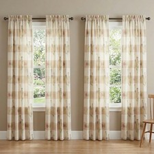 CROSCILL Floral Curtains 38x84 LaJolla Cottagecore Botanical Drapes 4 Panels Set