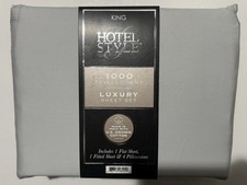 Hotel Style 1000 Thread Cotton Luxury Sheet Set King Platinum Silver New