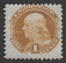 MMK Philately: US Scott #112 Unused Regum 1c Buff Franklin SCV $210