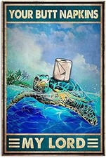 Funny Vintage Ocean Turtle Tin Metal Signs Home D cor 8x12 Bathroom Decor Bathtu