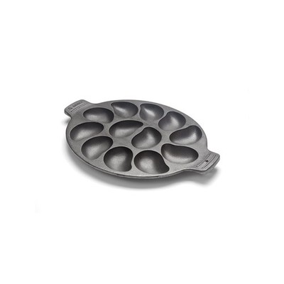 Cast Iron Oyster Grill Pan 12 Cavities Black Oyster BBQ Serving Pan