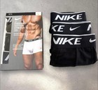 Nike Men's Boxer Shorts Underwear 3 Pack, Black, Size Large 
