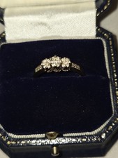 9ct Yellow Gold Diamond Cluster Engagement Ring Size M