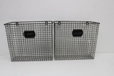 BALLARD Designs Wire Basket Wall Mounted Pocket Organizer Bins Set of 2