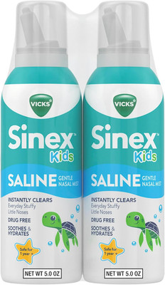 Vicks Sinex, Children'S Saline Nasal Spray, Drug Free Ultra Fine Mist with Hint 