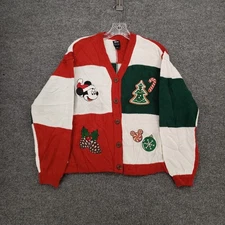 Disney Her Universe Cardigan Womens S Small Red Mickey Mouse Christmas Sweater