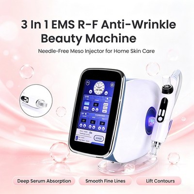 3 in 1 EMS RF No Needle Meso Gun Skin Rejuvenation Wrinkle Removal Face Device