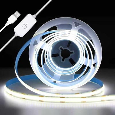 COB LED Strip Light, TV LED Backlight, 6.56ft USB Flexible, Cuttable, Dimmabl...