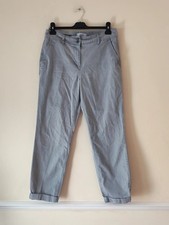 NEXT Grey Chino Trousers UK 12L Long Leg 28"