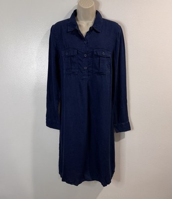 NWT Old Navy Maternity Shirt Dress M Chambray Blue Jean Long Sleeve Belted