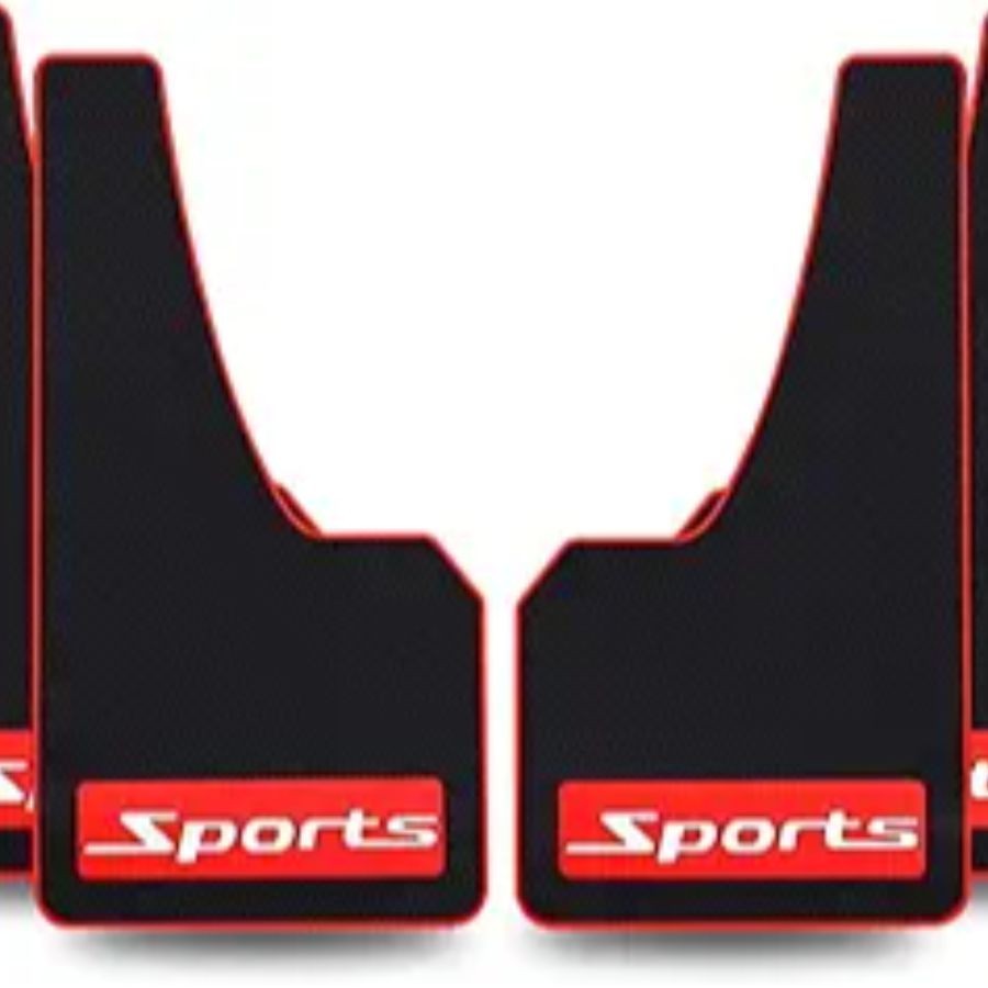 4 pcs Soft Material Automotive Car Mud Flaps Universal Fit Black Splash Sports