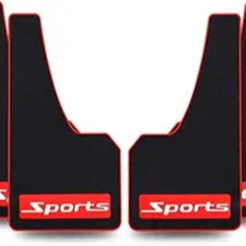 4 pcs Soft Material Automotive Car Mud Flaps Universal Fit Black Splash Sports