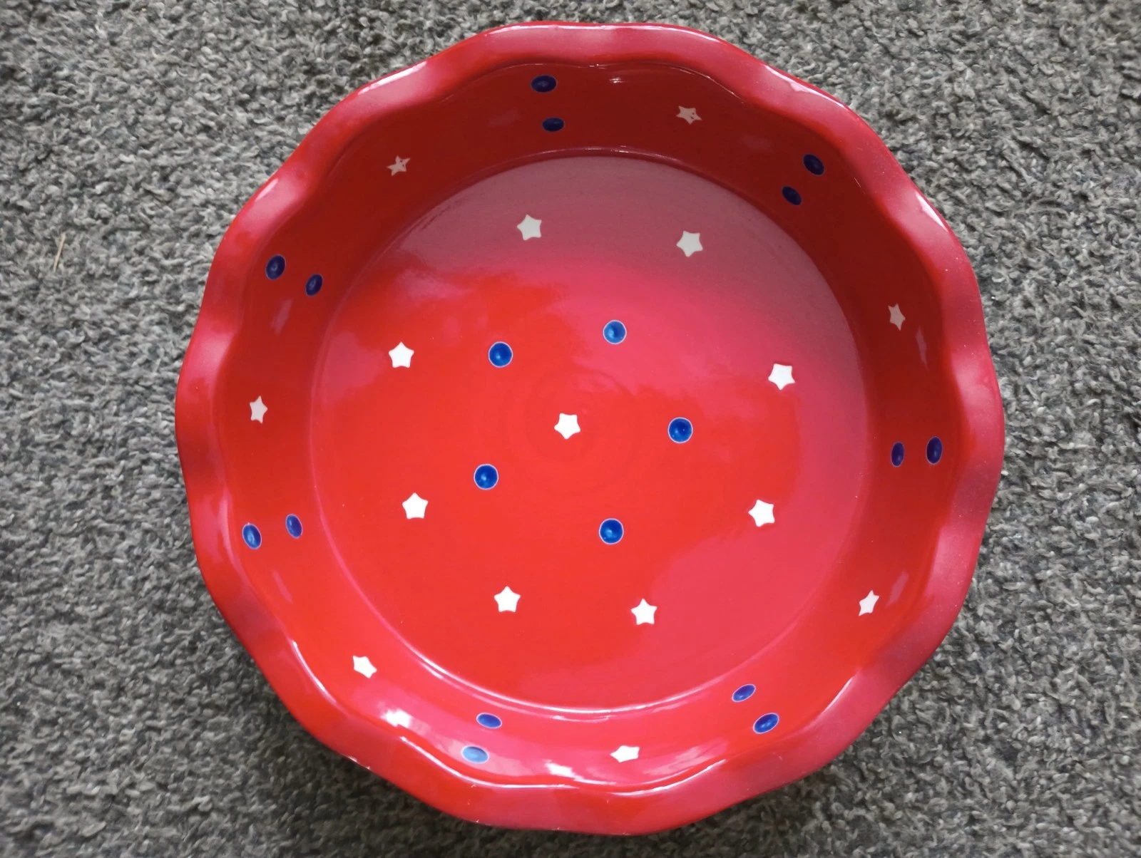Pie Dish Red Temptations Ovenware 4th Of July Baking Dish