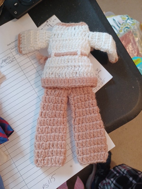 VTG 1960s -1970's Barbie Doll Handmade Crochet Brown Jumper Jacket Purse 