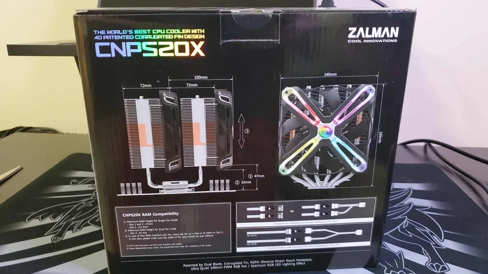 ZALMAN CNPS20X CPU Air Cooler - Dual Tower-Dual Fan ARGB Z-Sync High Performance - Image 4 of 4