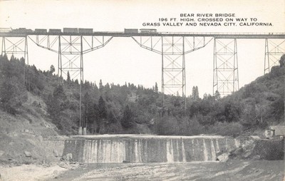 CA~CALIFORNIA~BEAR RIVER RAILROAD BRIDGE ON WAY TO GRASS VALLEY & NEVADA CITY