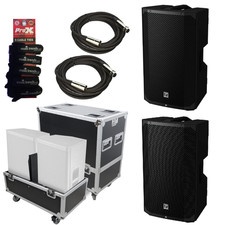 2x EV Electro-Voice EVERSE 12 Battery Powered Speaker w Road Case  XLRs