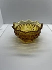 Fenton Amber Hobnail Candle Holder Vintage