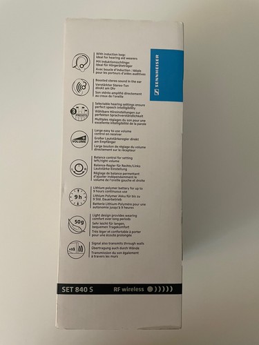 Sennheiser Set 840S Inalámbrico en el oído TV Sistema de escucha Nuevo Caja abierta - Imagen 4 de 6