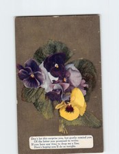 Postcard Greeting Card with Poem and Flowers Art Print