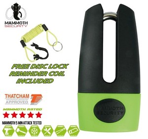 NEW MAMMOTH MAXI 2 IN 1 MOTORCYCLE DISC LOCK SHACKLE PADLOCK