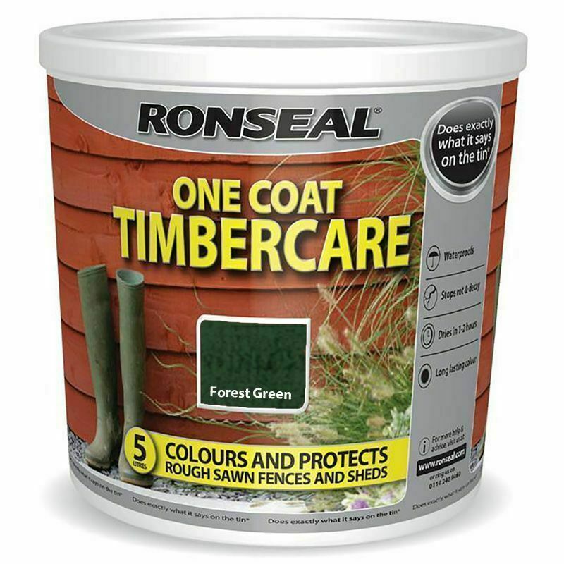 Ronseal One Coat Timbercare Fast Dry Garden Shed Fence Paint Forest