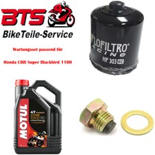 Set 4L Oil, Filter, Drain Plug Fits Honda CBR Super Blackbird 1100