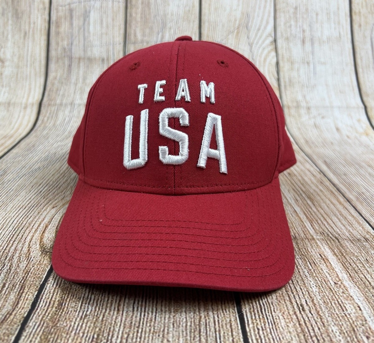 United States USA Olympic Team Apparel Adjustable Red Snapback Hat