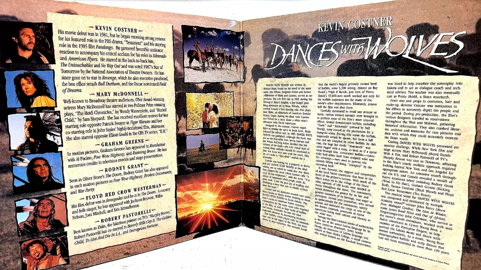 Dances with Wolves Laserdisc 1991 Kevin Costner Orion Home Video - Image 4 of 4