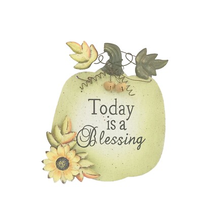 Today is a Blessing 3D Metal Hanging Sign Pumpkin Fall Rustic Farmhouse Decor