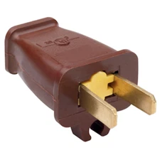 5 pack Brown Plugs w/ CORD CLIP 15A Non-Polarized 1-15P Non-Grounding male end