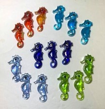 Mini "Seahorse" Asst Color Glass Figurines Pk 15 Miniature Crafts, Party Favors