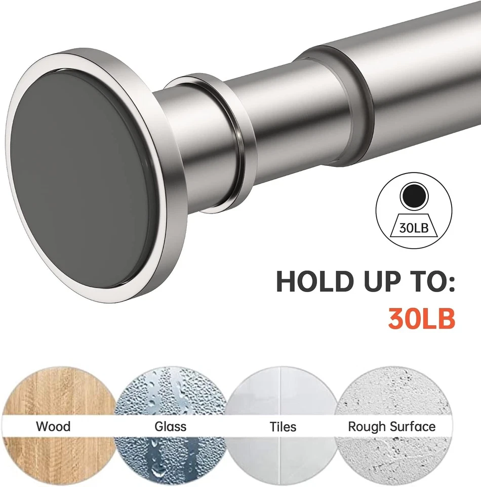 BRIOFOX 62-105 Inch Industrial Shower Curtain Rod | Non-Slip, Rustproof Steel - Image 4 of 4