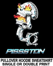 OLD SCHOOL HARDCORE WICKED HOT ROD SKULL PISTON & ROD CAR HOODIE SWEATSHIRT DS20