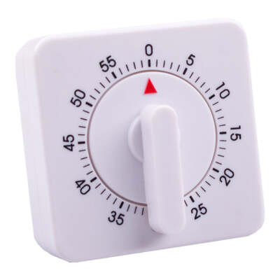 Appetito 60-Minute Timer Square White Sturdy Plastic Construction High Quality