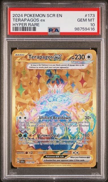 PSA 10 Pokemon Terapagos ex 173/142 Stellar Crown Hyper Rare PSA 10 Pokemon Terapagos ex 173/142 Stellar Crown Hyper Rare