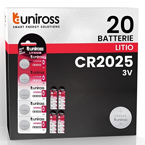 Uniross Pile Batteria Bottone CR2025 Lithium 3V al Litio Lunga Durata (q0v)