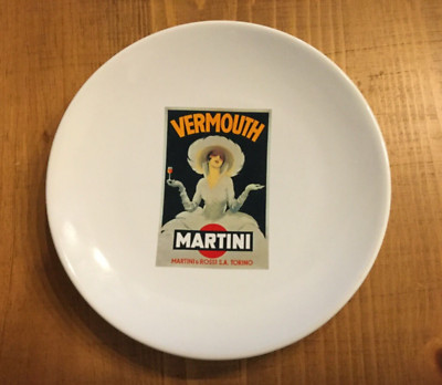 Pottery Barn Vermouth Martini Vintage Poster Cocktail/Snack Plate 8  
