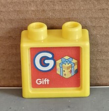 VTECH Ultimate Alphabet Train Replacement Yellow G/Y Double Sided Picture Block
