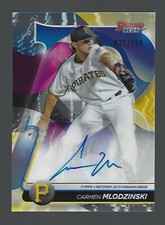 2020 BOWMAN BEST CARMEN MLODZINSKI BLUE REFRACTOR AUTO ROOKIE #ED32/150
