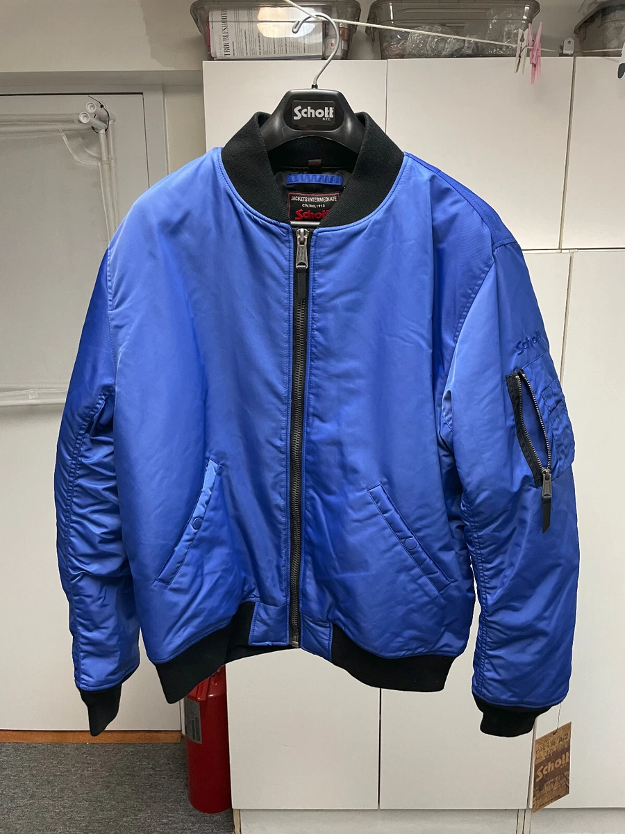 Schott NYC MA 1 Flight Jacket SUPER RARE BLUE COLOR BNWT size L
