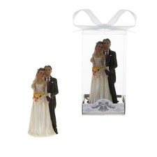 Mega Favors - Ethnic Keepsake Wedding Couple Standing Statue Poly Resin, 12PCS