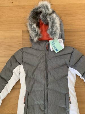 NEW Mountain Warehouse Kids Ski Jacket Coat Powder Grey White