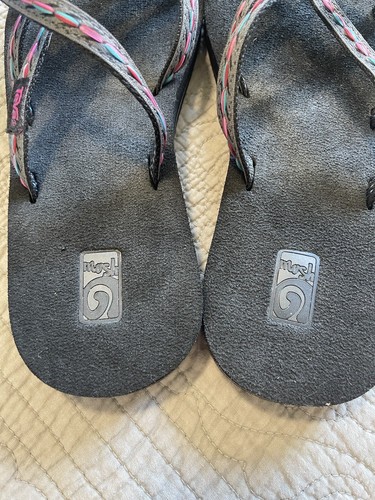 Teva Women's Olowahu Sandal Slide Size 10 Thong Flip Flop Black Outdoor - Picture 3 of 7